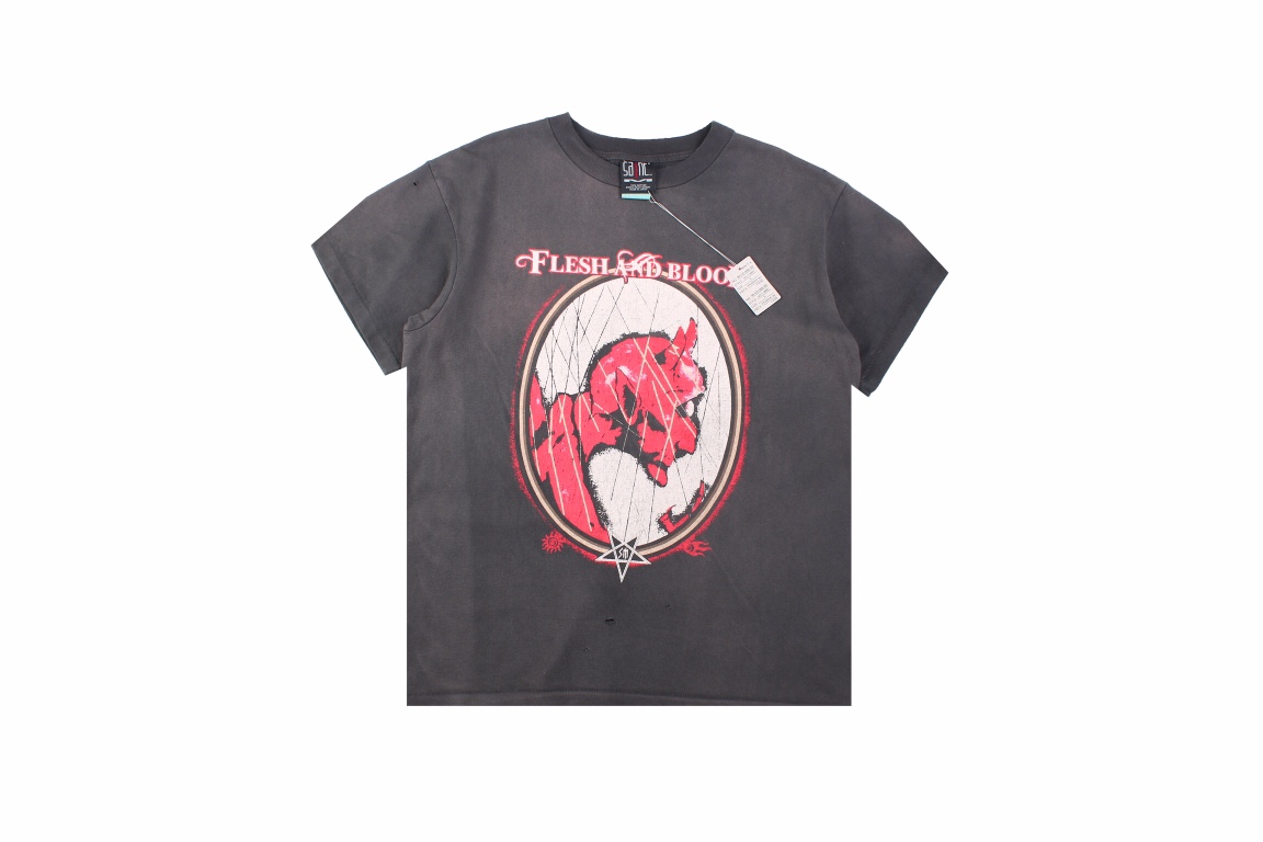 Red Devil Logo Worn Out T-Shirt