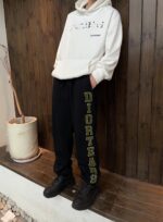 23ss Vertical Towel Embroidery Logo Pants