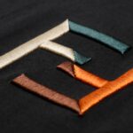 Embroidery Double F Joint Color T-Shirt
