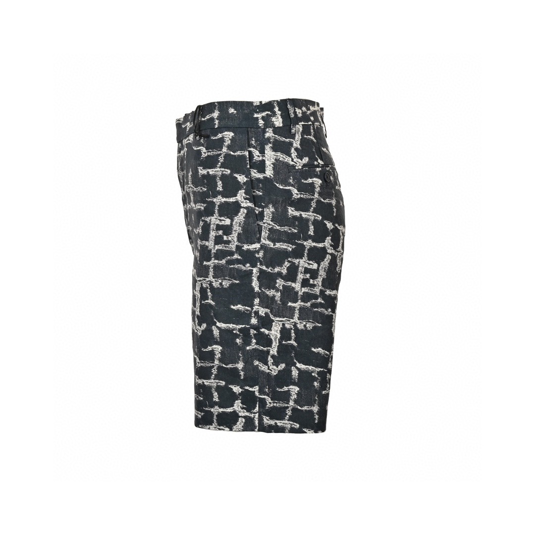 24ss Square Grid FF Logo Flax Tassels Short