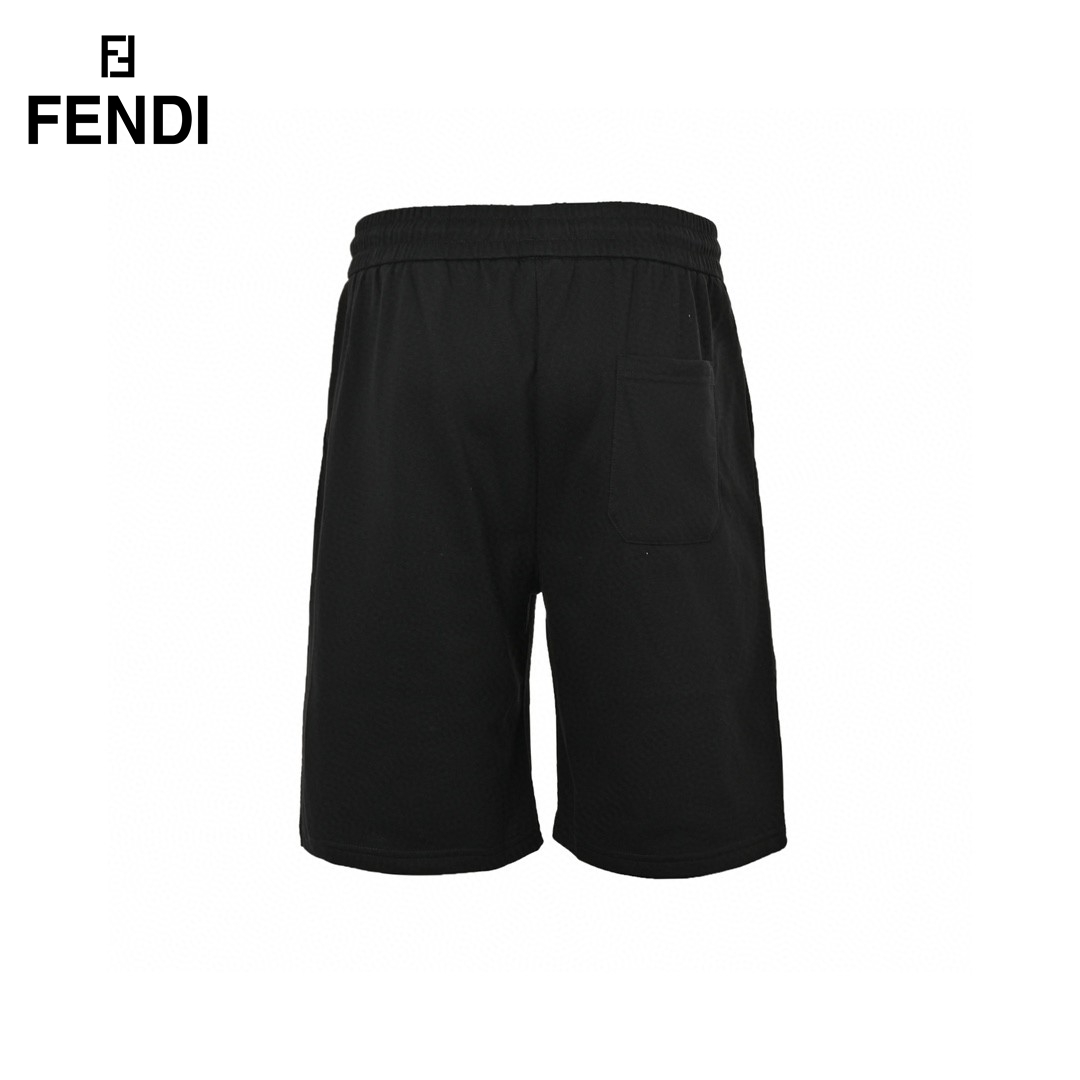 24ss Big Double F Logo Flocking Short