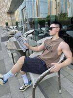 Dark Blue Jacquard Weave Denim Short