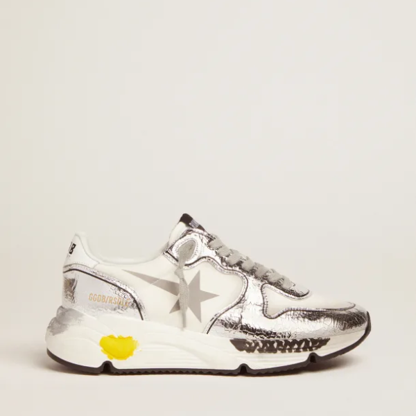 Silver and white Running Sole sneakers