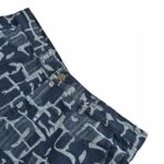 Tie Dye Jacquard Weave Logo Denim Short