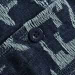 Tie Dye Jacquard Weave Logo Denim T-Shirt