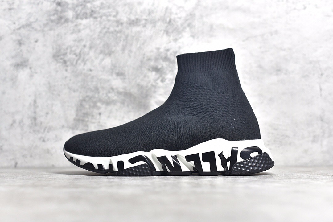 Balenciaga Speed Sneaker Black White 2