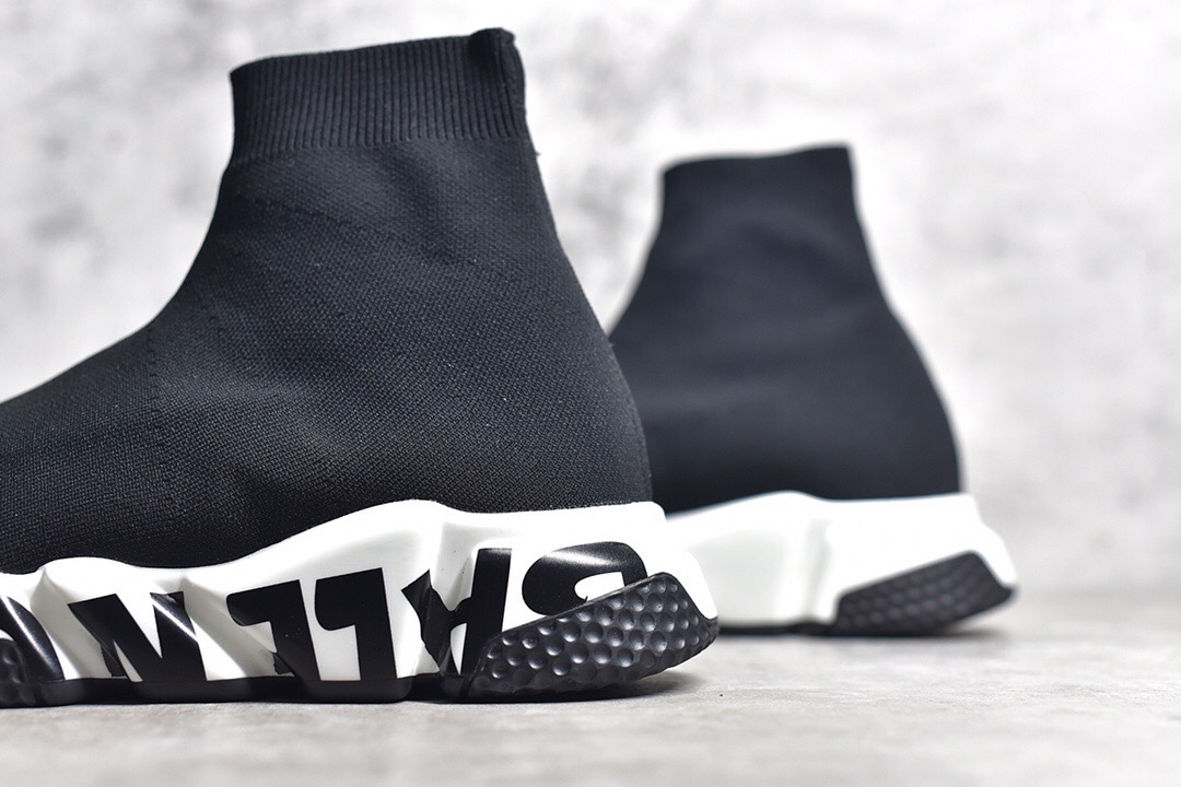 Balenciaga Speed Sneaker Black White 2