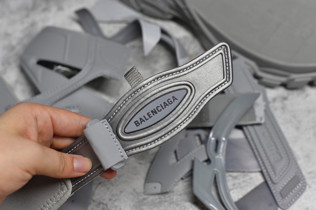 Balenciaga Track Sandals Silver