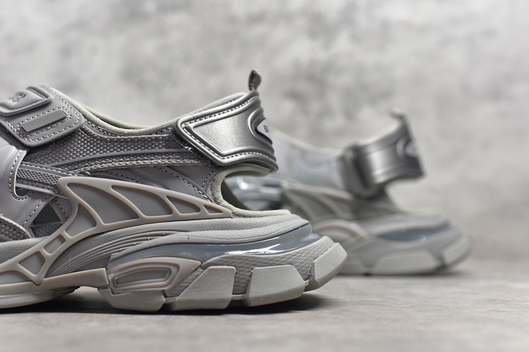Balenciaga Track Sandals Silver