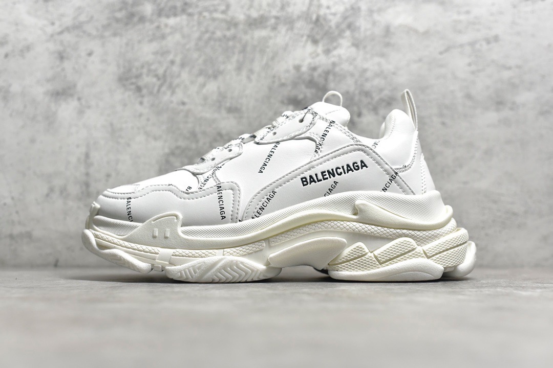 Balenciaga Triple S Allover Logo White
