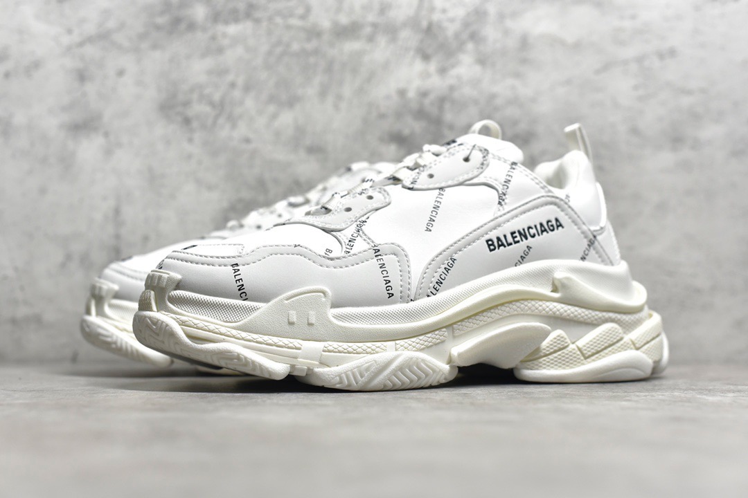 Balenciaga Triple S Allover Logo White