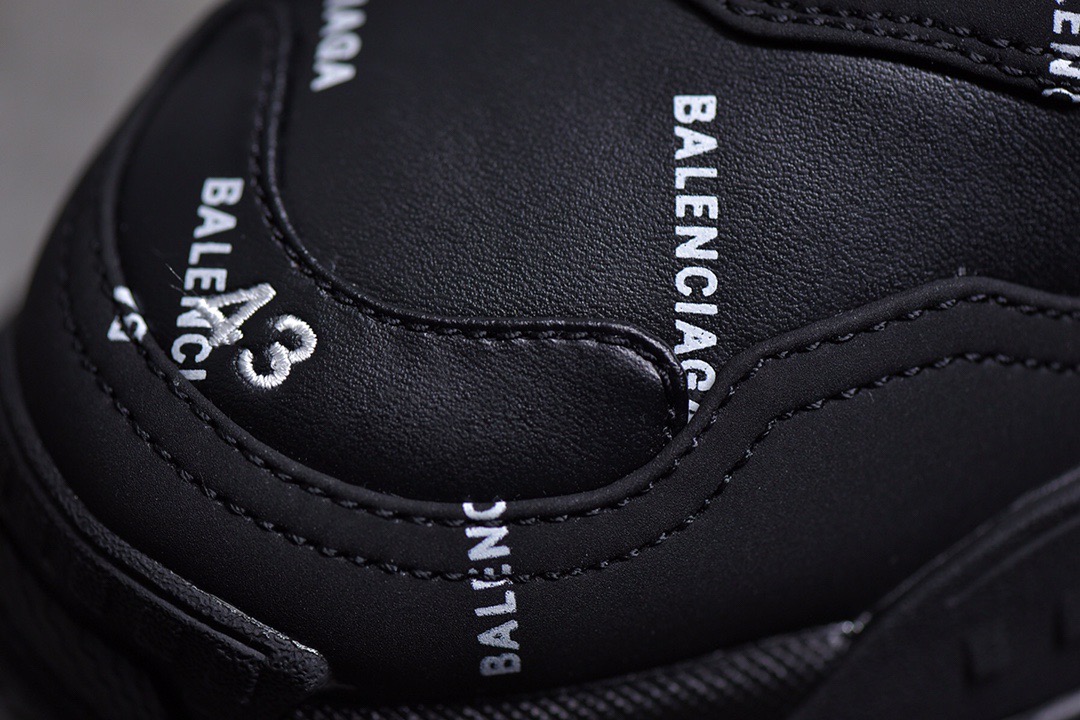 Balenciaga Triple S Allover Logo Black