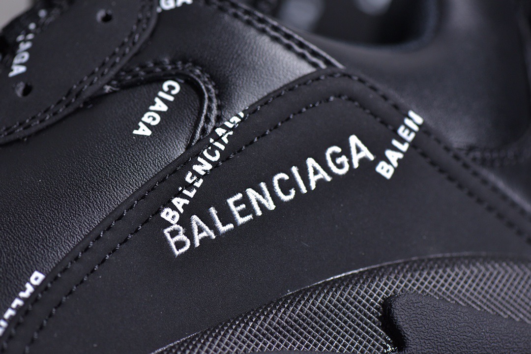 Balenciaga Triple S Allover Logo Black