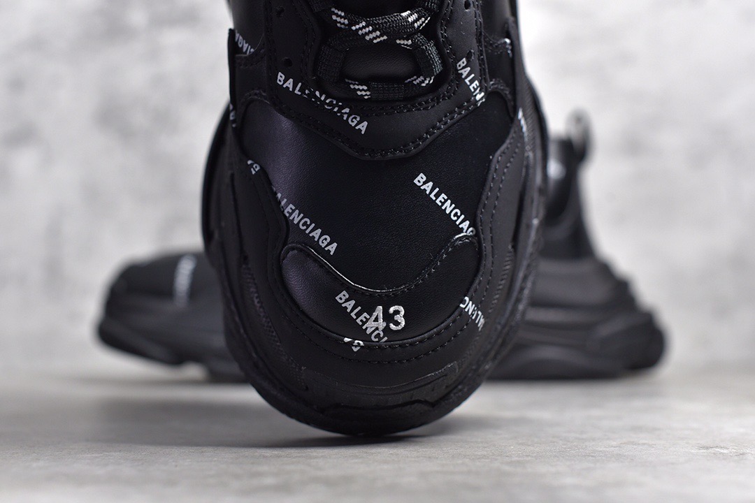Balenciaga Triple S Allover Logo Black