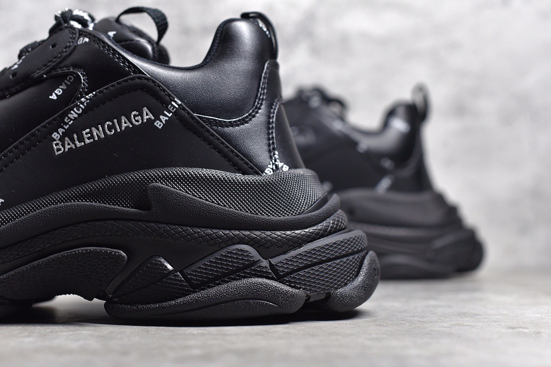 Balenciaga Triple S Allover Logo Black
