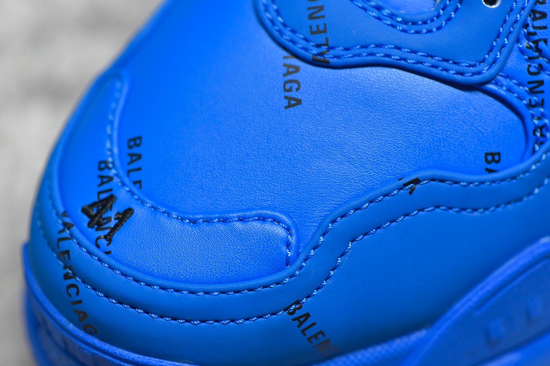 Balenciaga Triple S Allover Logo Blue