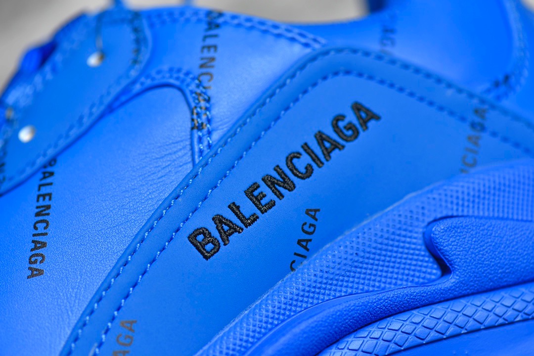 Balenciaga Triple S Allover Logo Blue