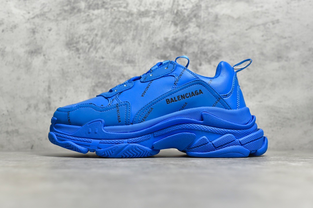 Balenciaga Triple S Allover Logo Blue
