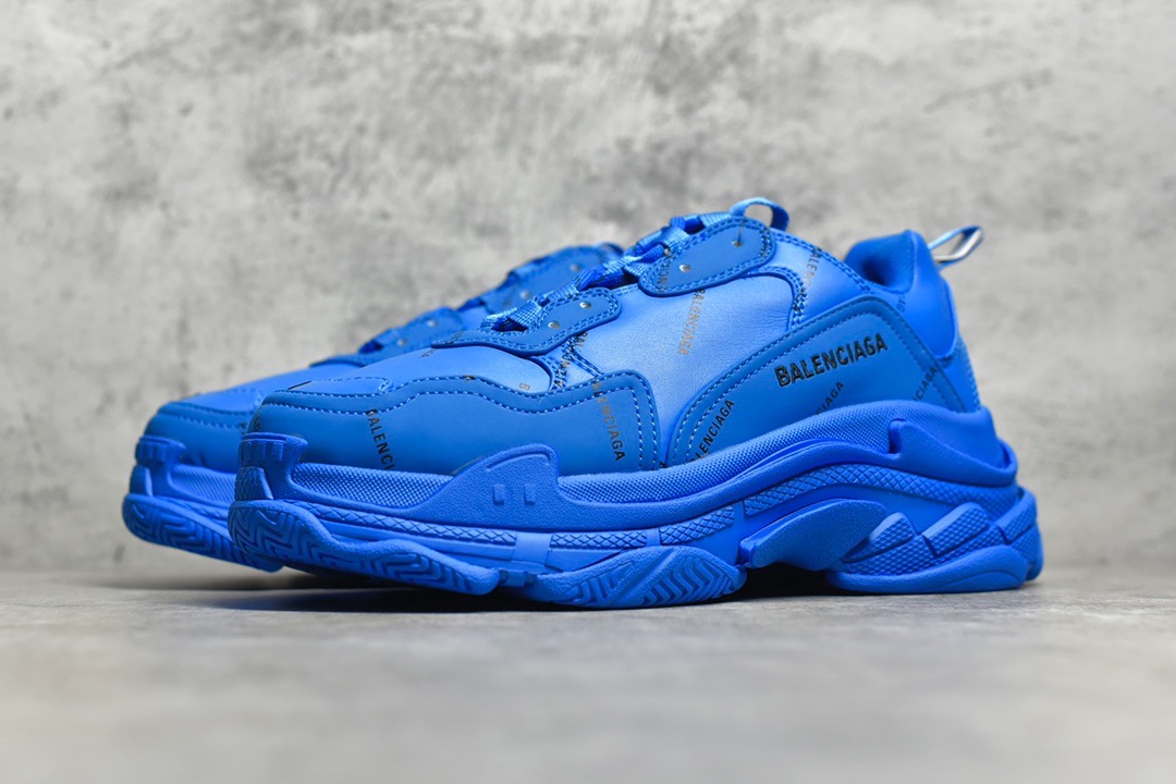 Balenciaga Triple S Allover Logo Blue