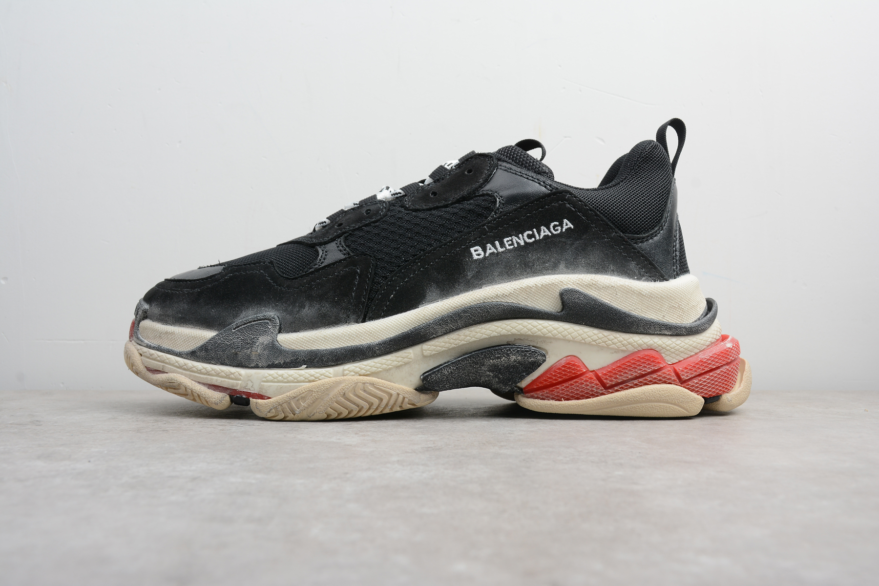 Balenciaga Triple S Black White Red