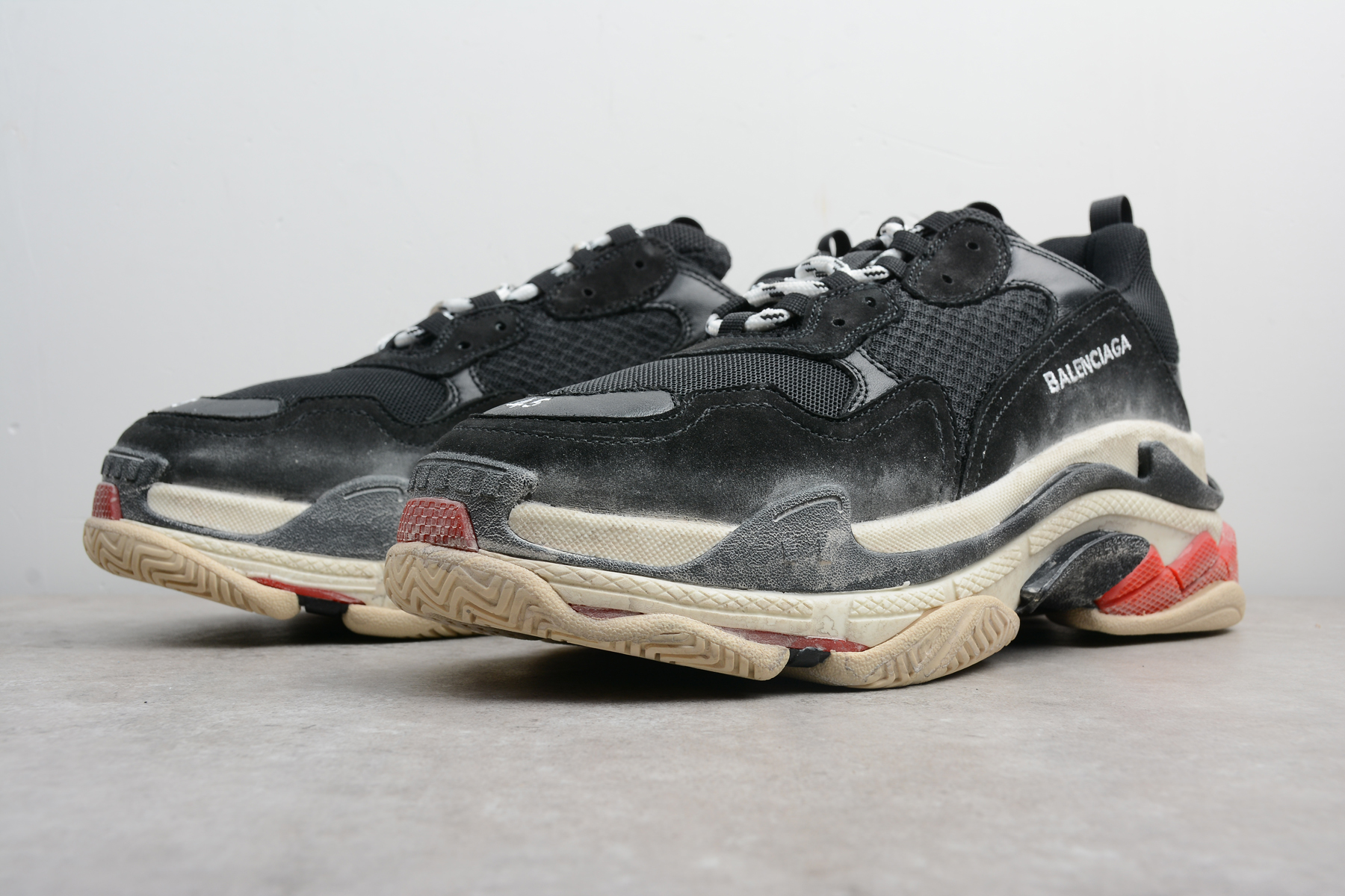 Balenciaga Triple S Black White Red