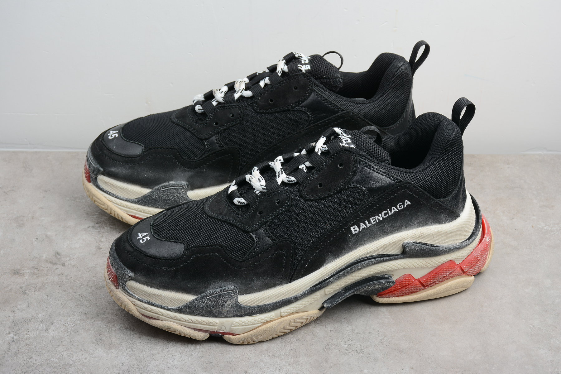 Balenciaga Triple S Black White Red