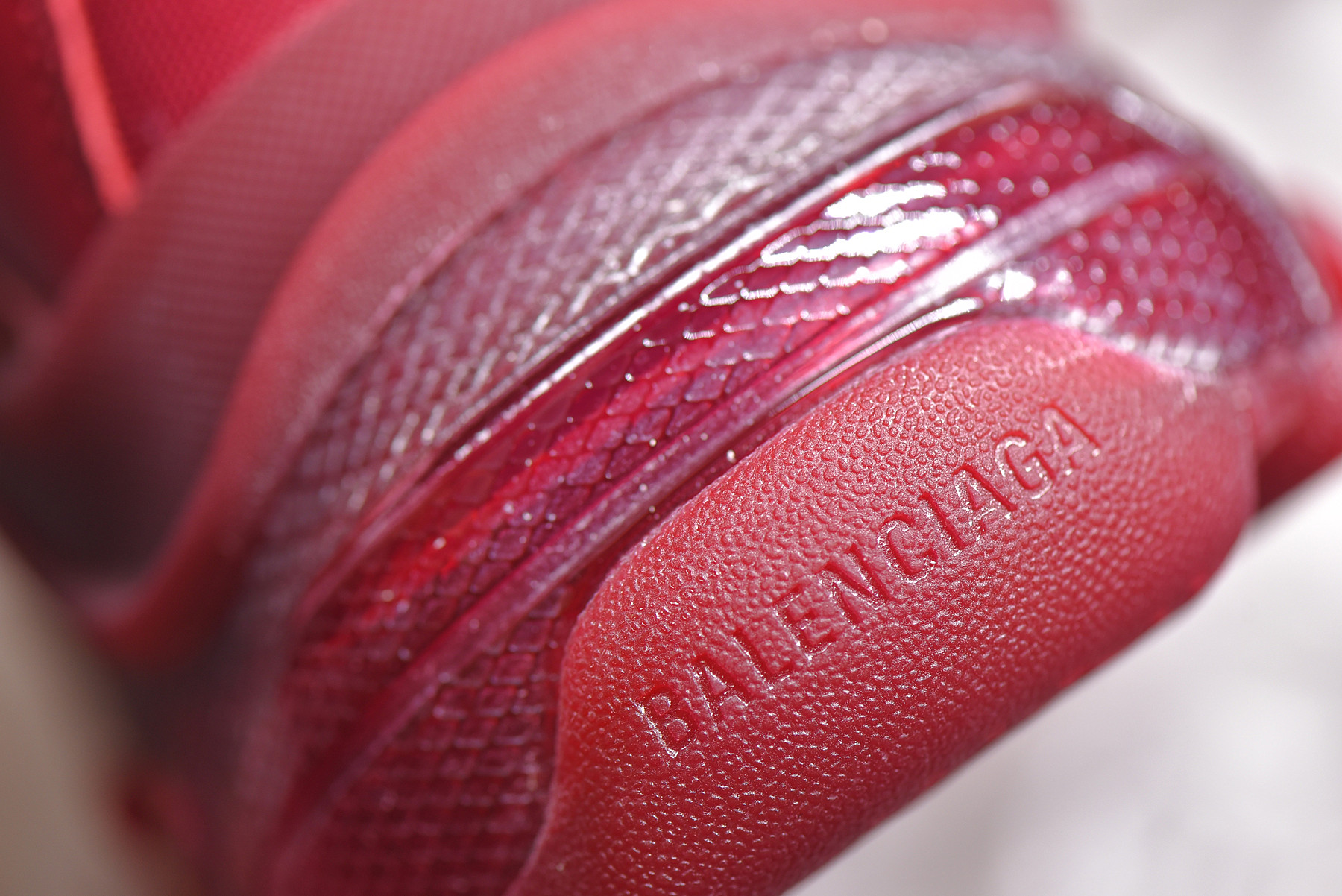 Balenciaga Triple S Clear Sole Burgundy Red