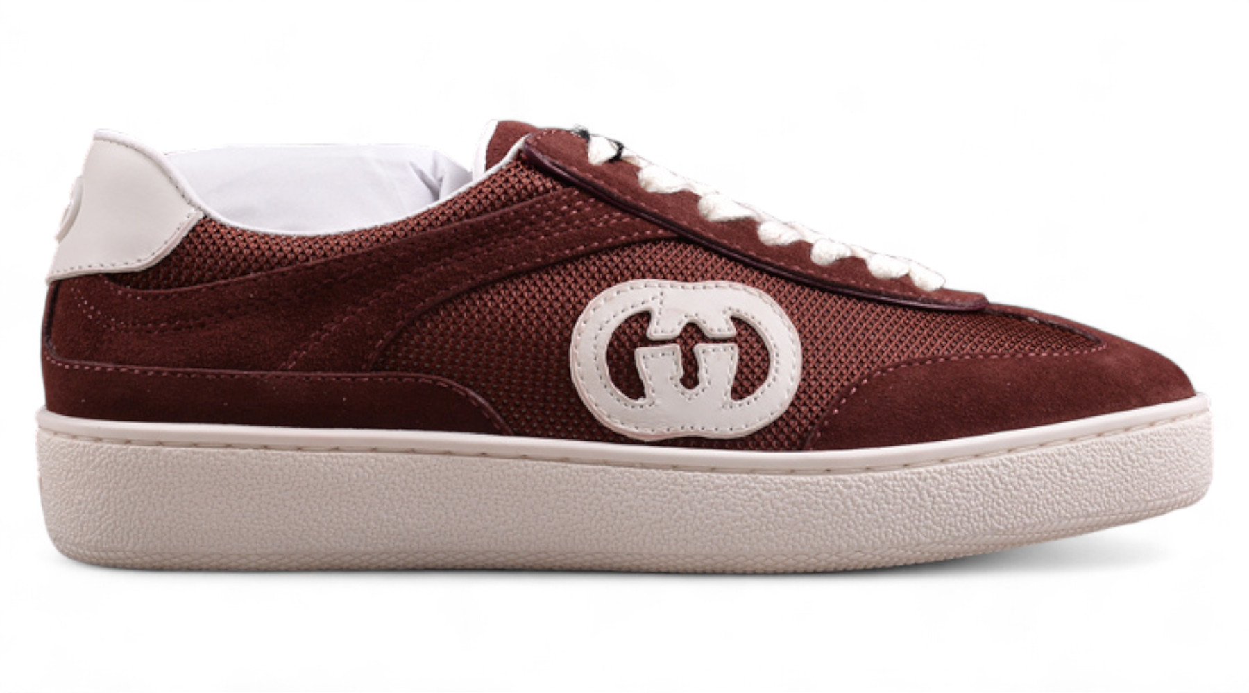 Gucci Burgundy Suede Mesh Sneakers