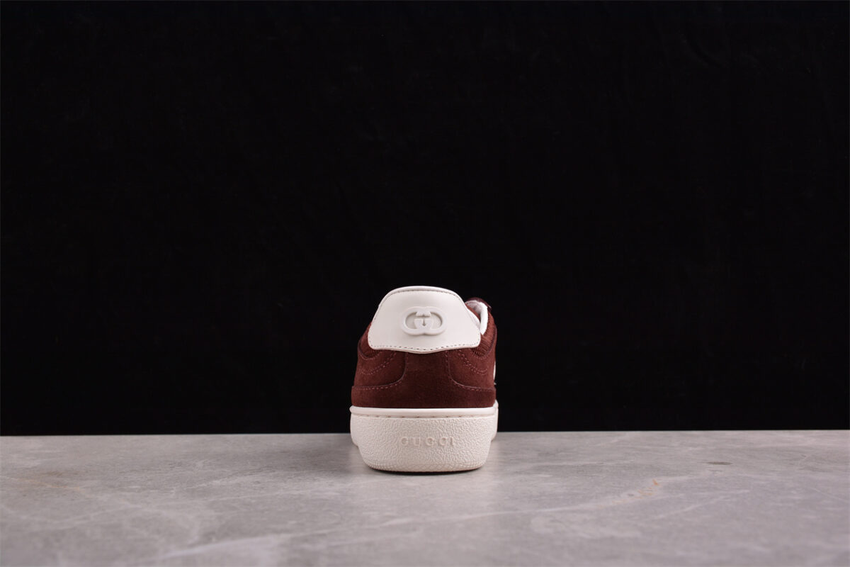 Gucci Burgundy Suede Mesh Sneakers
