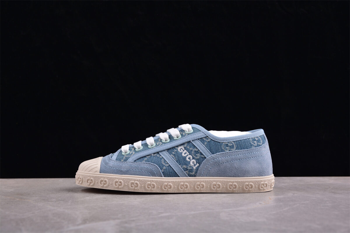 Gucci GG Canvas Blue Suede Sneaker