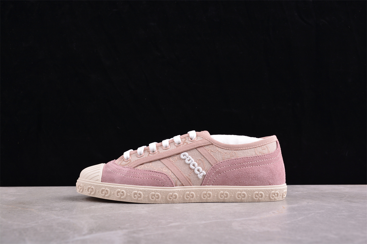 Gucci GG Canvas Pink Suede Sneaker