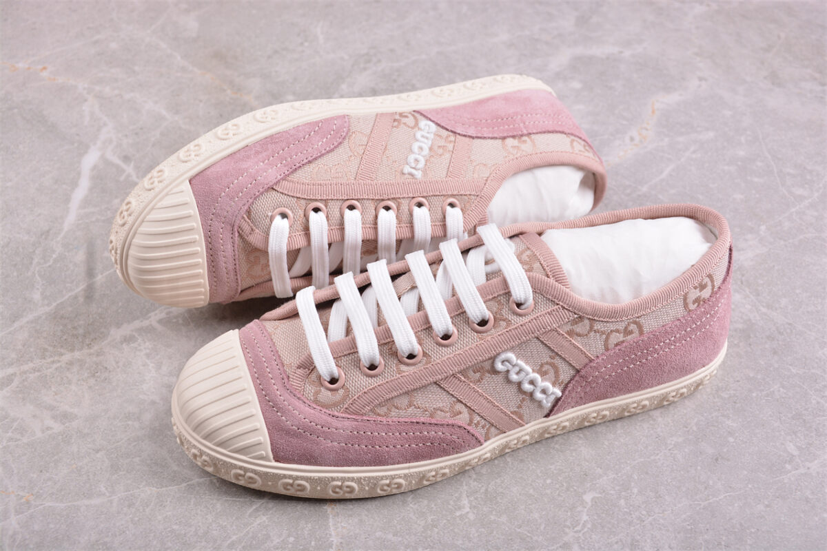 Gucci GG Canvas Pink Suede Sneaker