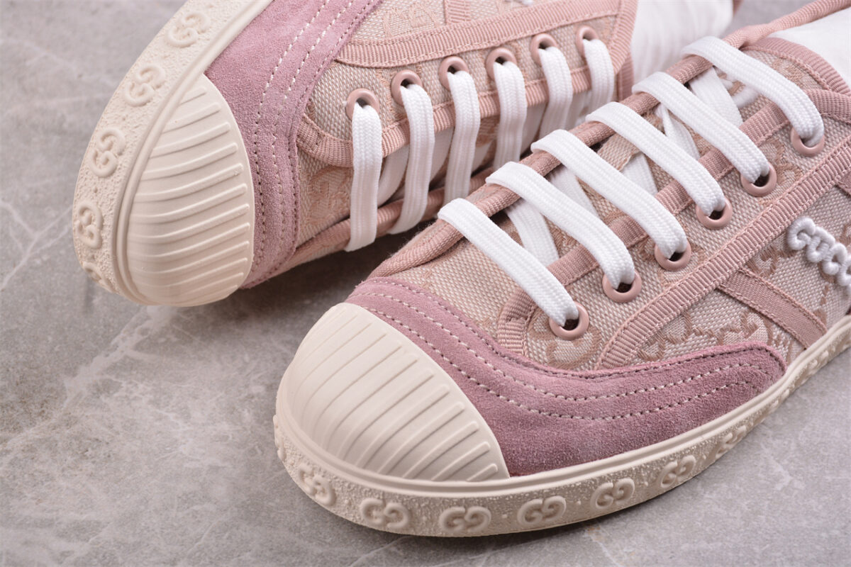 Gucci GG Canvas Pink Suede Sneaker