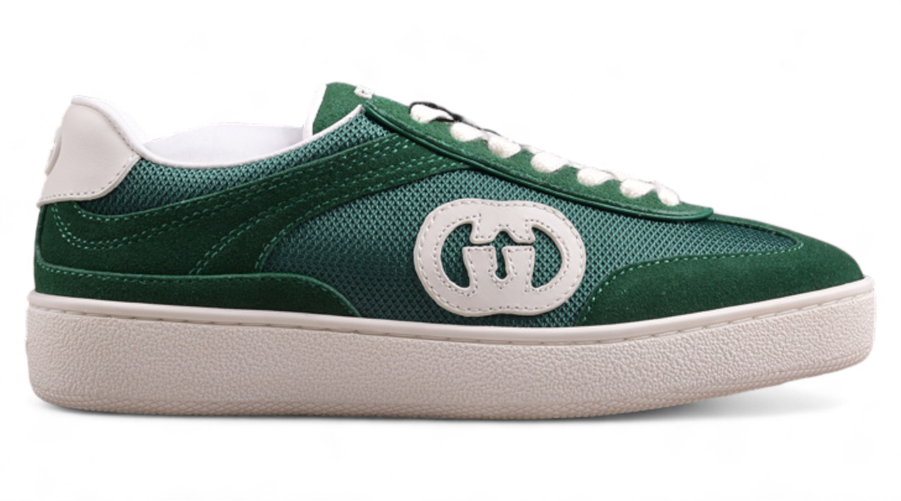 Gucci Suede Green Interlocking G Sneakers
