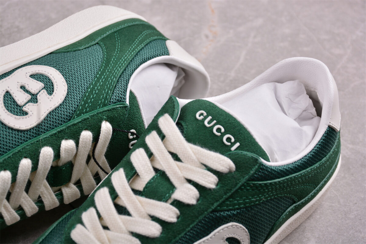 Gucci Suede Green Interlocking G Sneakers