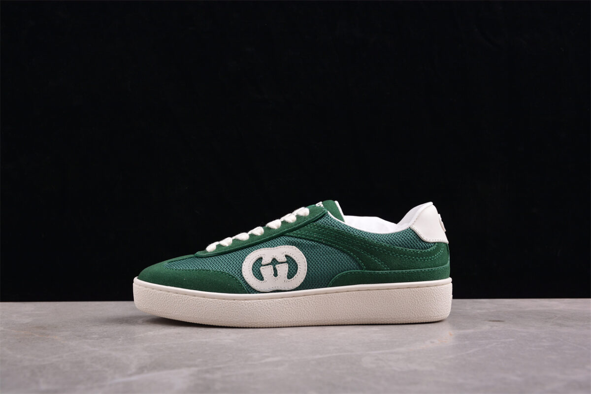 Gucci Suede Green Interlocking G Sneakers