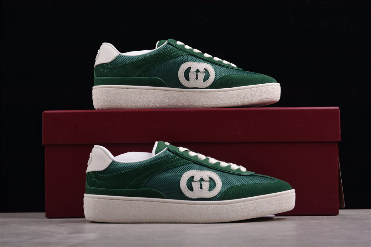 Gucci Suede Green Interlocking G Sneakers