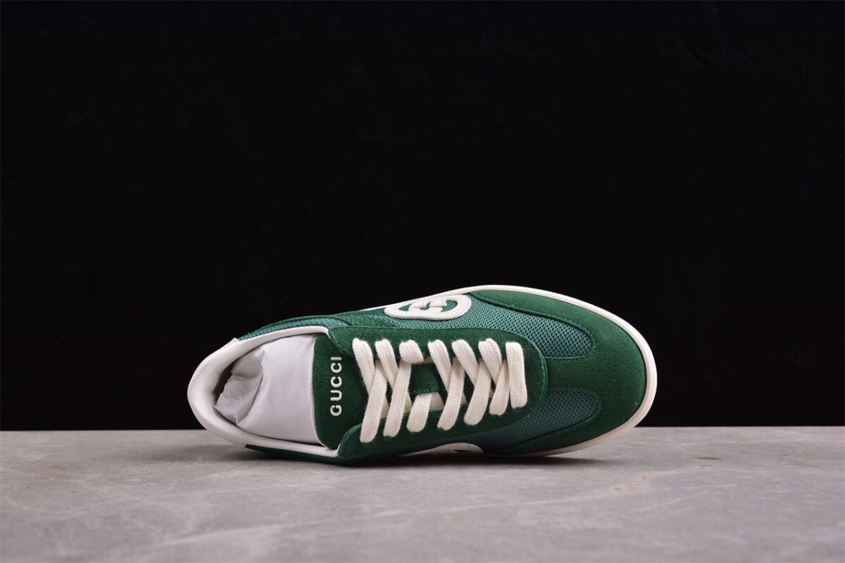 Gucci Suede Green Interlocking G Sneakers