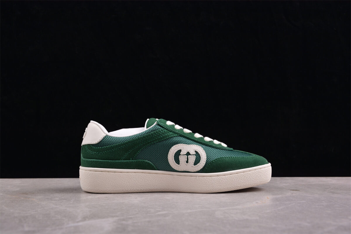 Gucci Suede Green Interlocking G Sneakers