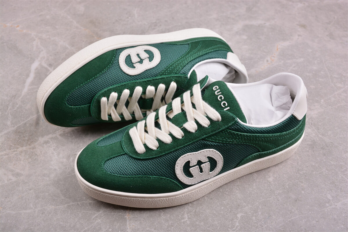 Gucci Suede Green Interlocking G Sneakers