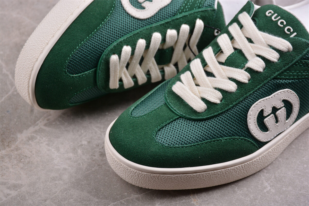 Gucci Suede Green Interlocking G Sneakers