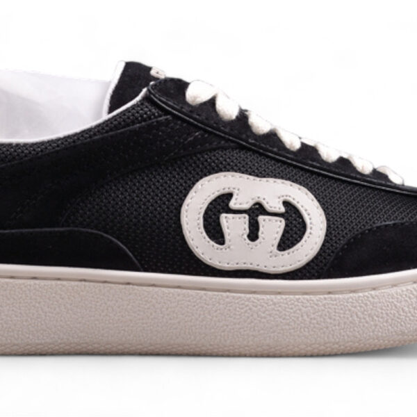 Gucci White Suede Mesh Sneakers