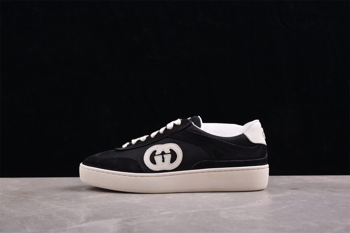 Gucci White Suede Mesh Sneakers