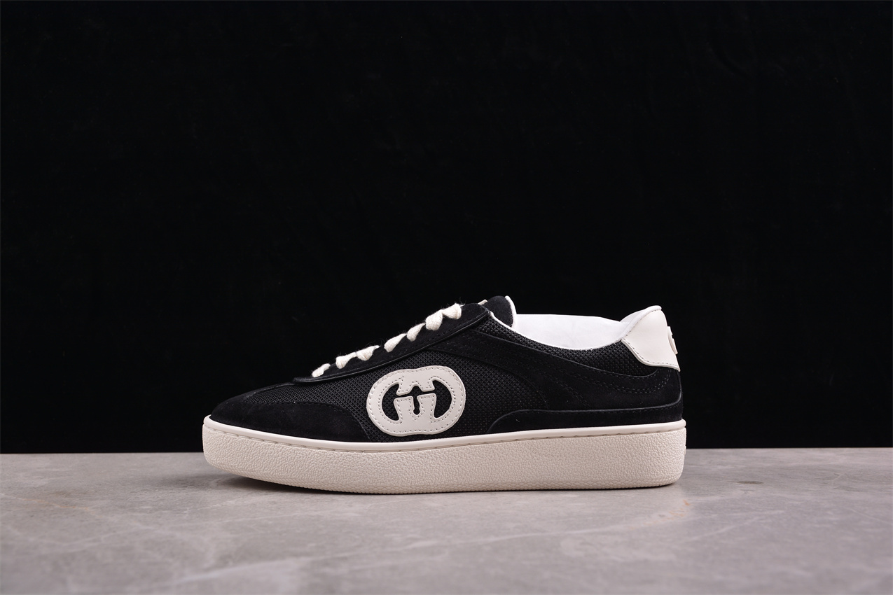 Gucci White Suede Mesh Sneakers