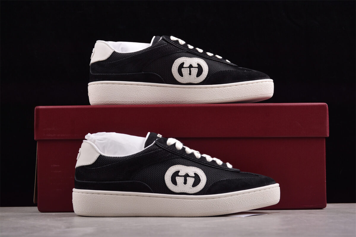 Gucci White Suede Mesh Sneakers