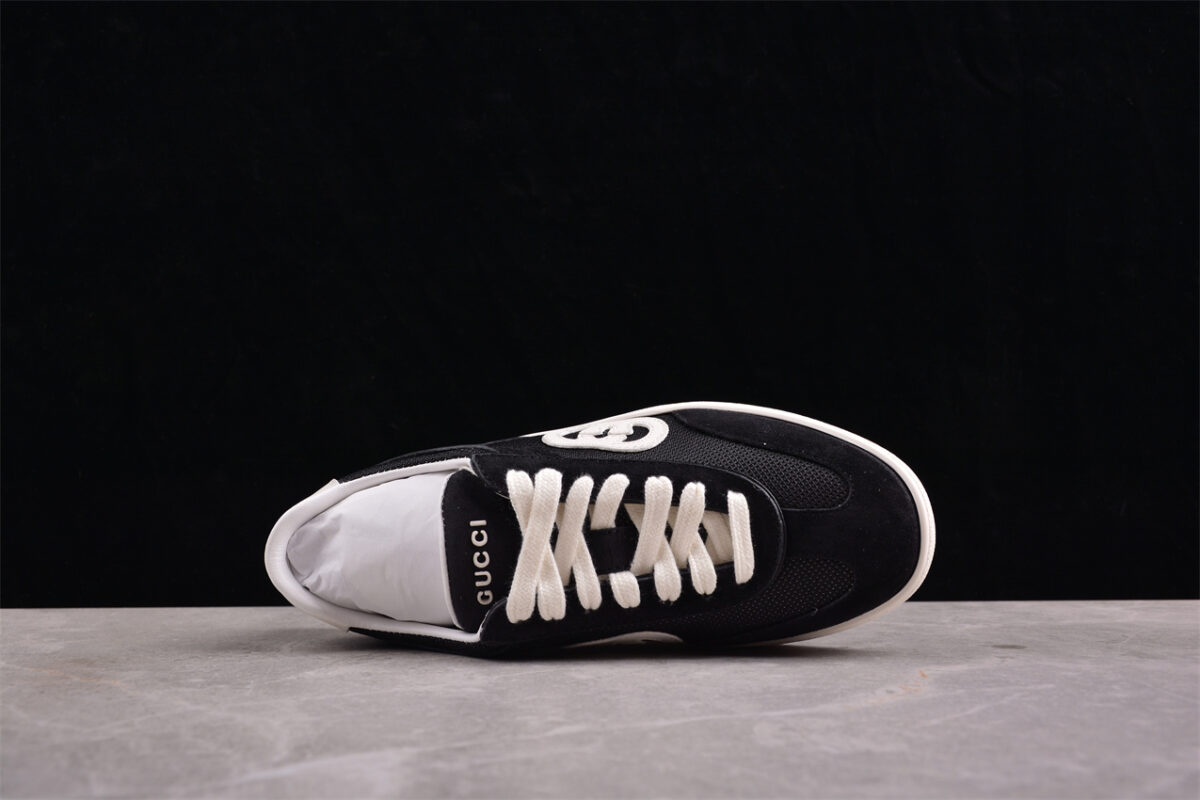 Gucci White Suede Mesh Sneakers