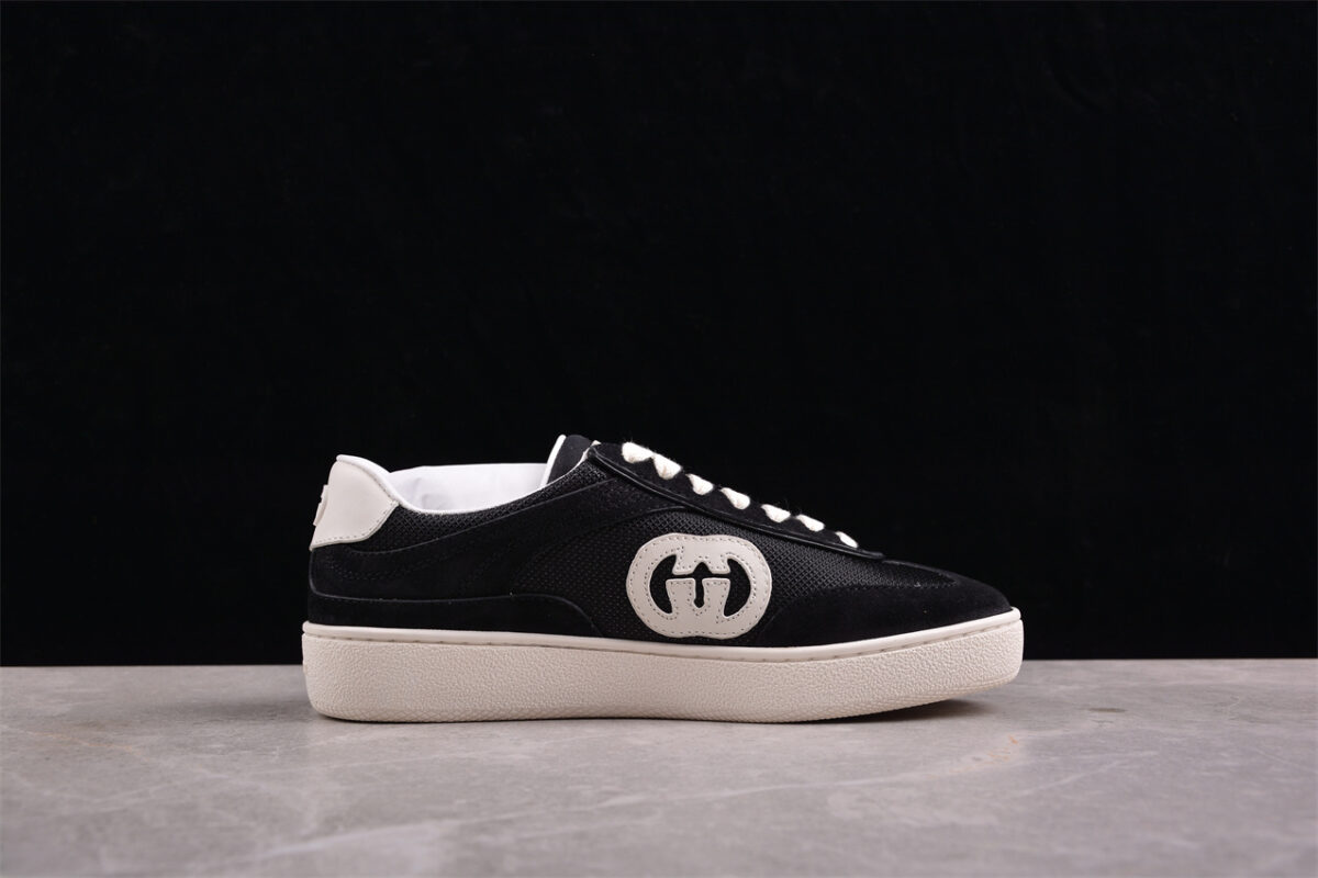Gucci White Suede Mesh Sneakers