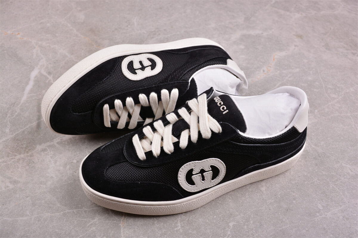 Gucci White Suede Mesh Sneakers