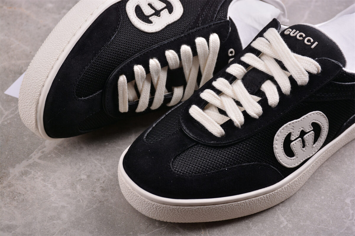 Gucci White Suede Mesh Sneakers