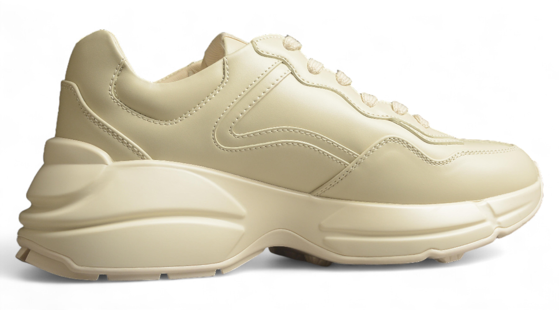 Gucci leather horn-shaped retro daddy casual sports jogging shoes